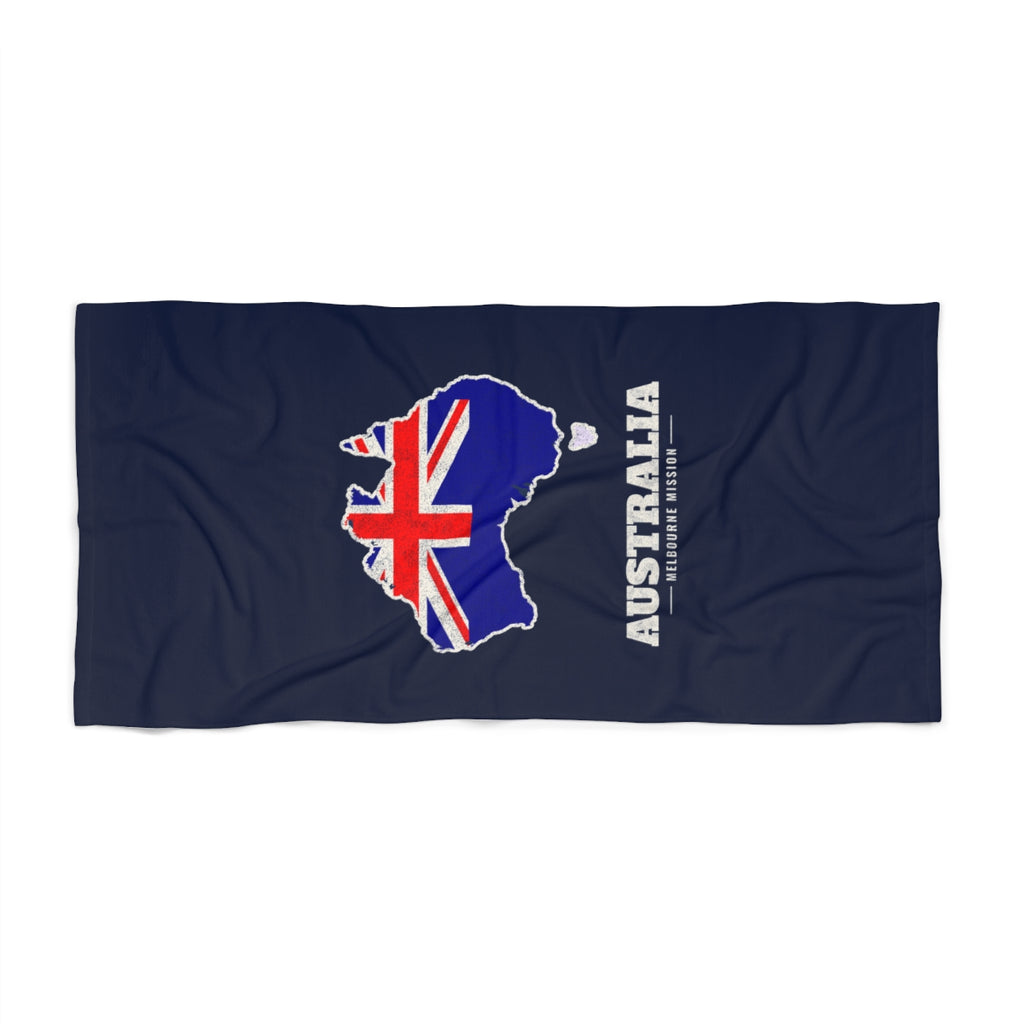 Australia Melbourne Mission flag map beach towel by Weak Things view 2