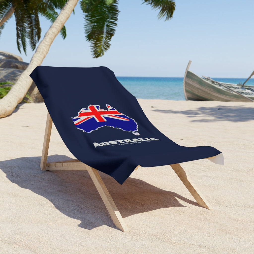 Australia Perth Mission flag map beach towel by Weak Things