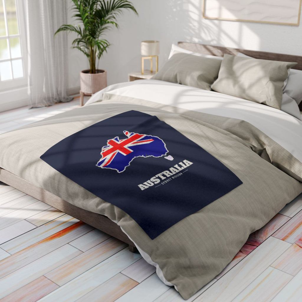 Australia Sydney Mission flag map fleece blanket by Weak Things view 4