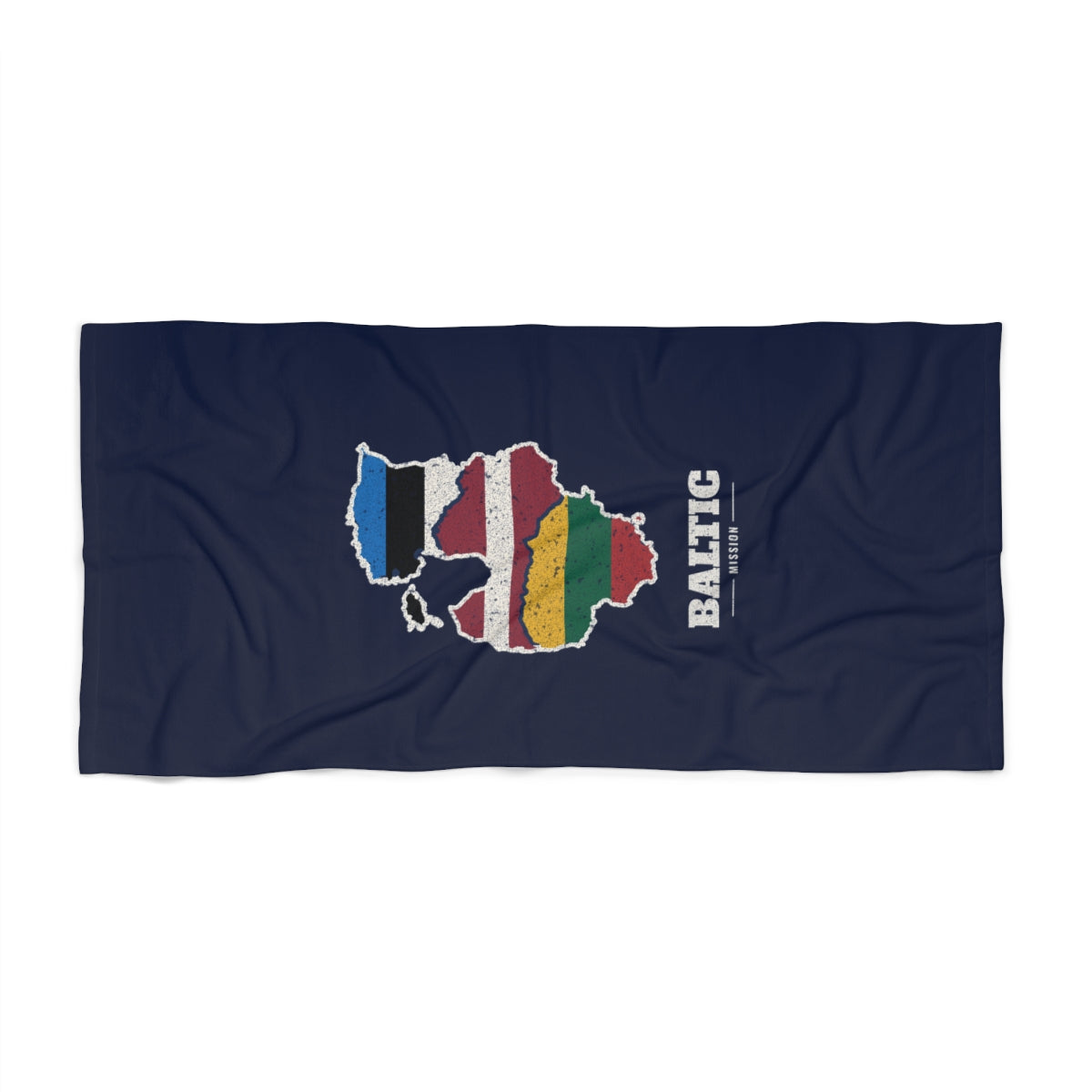 Baltic Mission flag map beach towel by Weak Things view 2