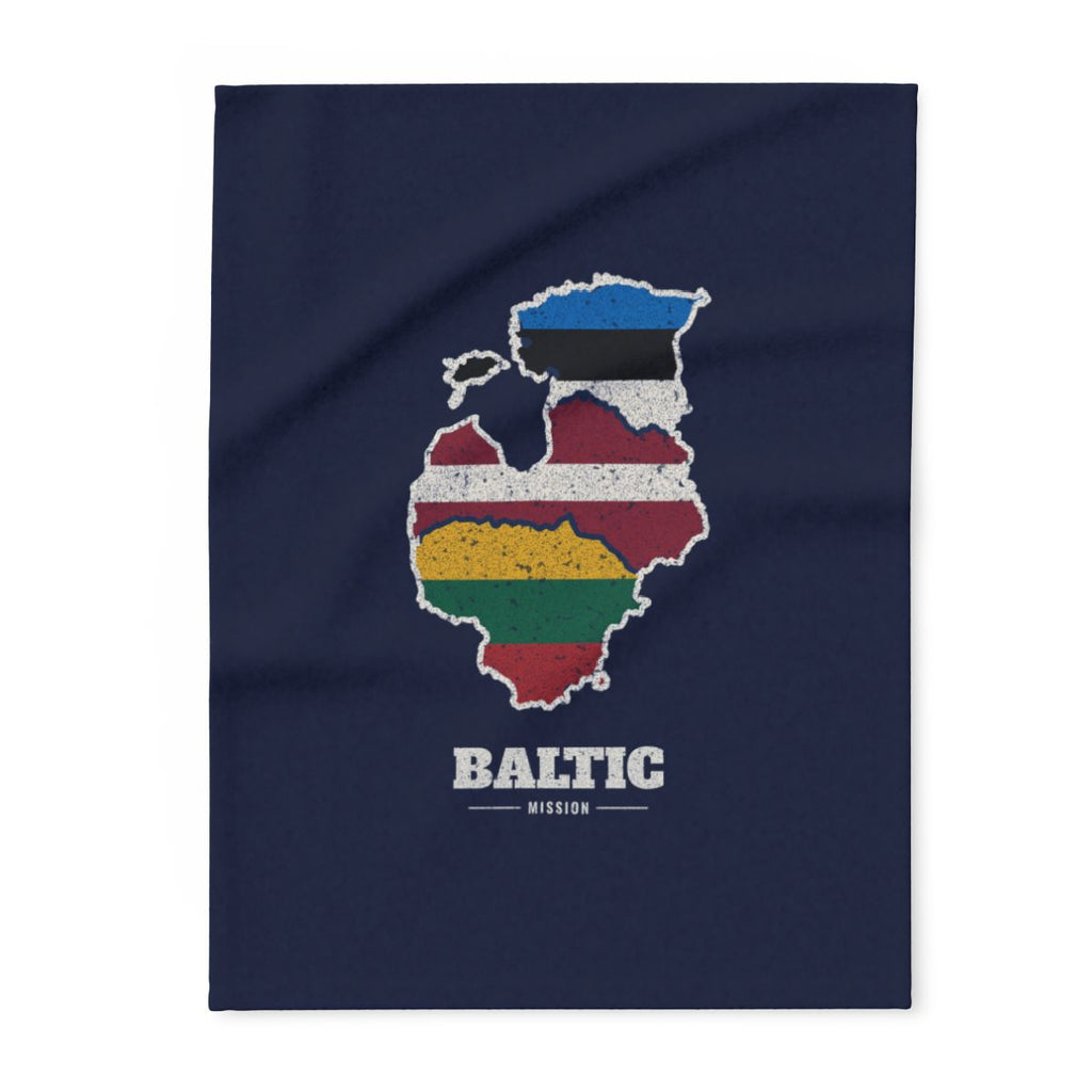 Baltic Mission flag map fleece blanket by Weak Things