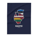 Baltic Mission flag map fleece blanket by Weak Things