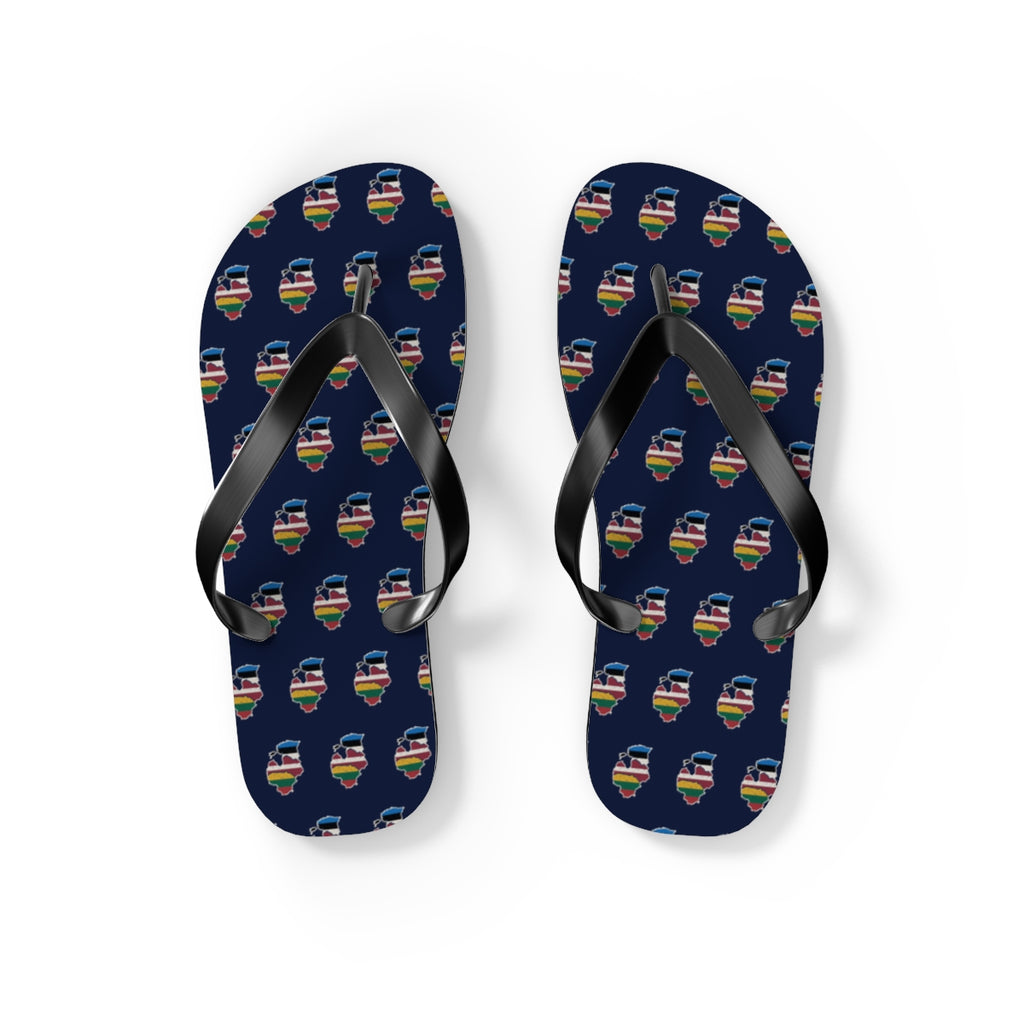 Baltic Mission flag map flip flops by Weak Things view 2