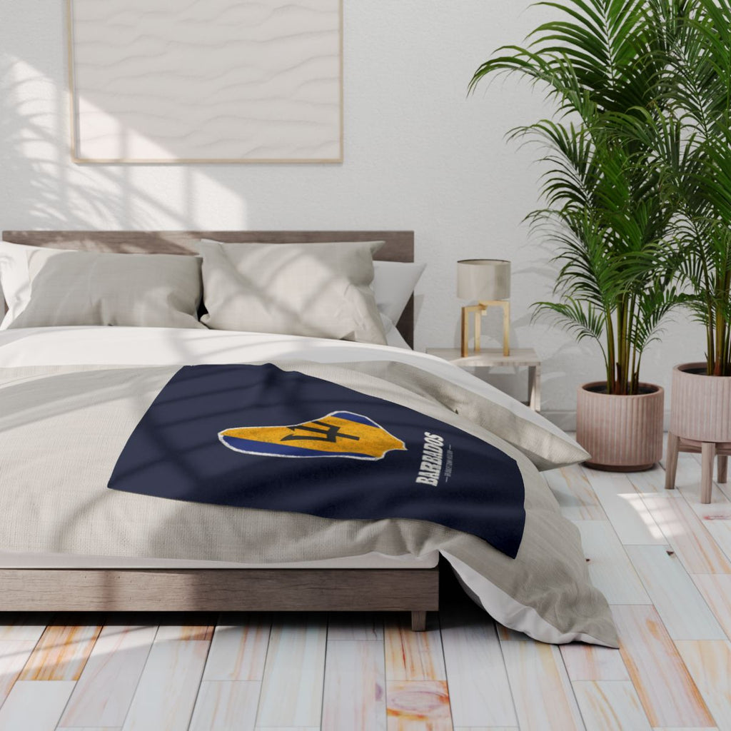 Barbados Bridgetown Mission flag map fleece blanket by Weak Things view 3