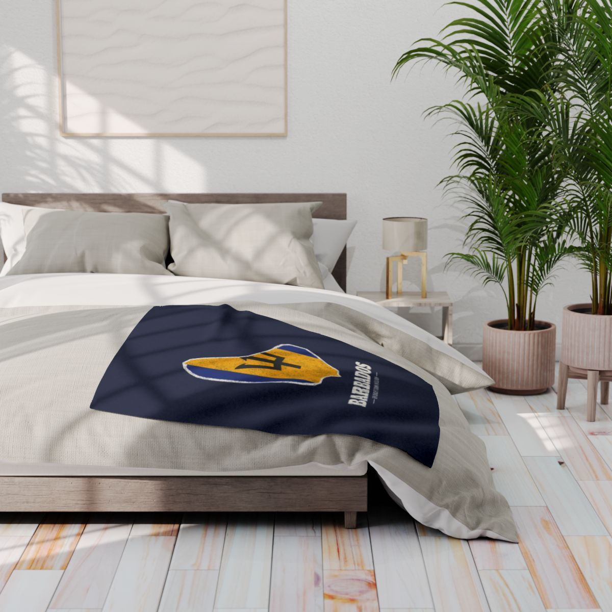 Barbados Bridgetown Mission flag map fleece blanket by Weak Things view 3