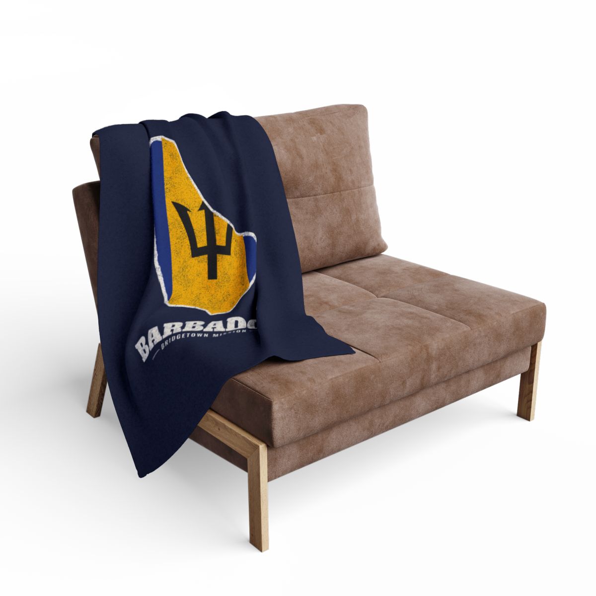 Barbados Bridgetown Mission flag map fleece blanket by Weak Things view 2