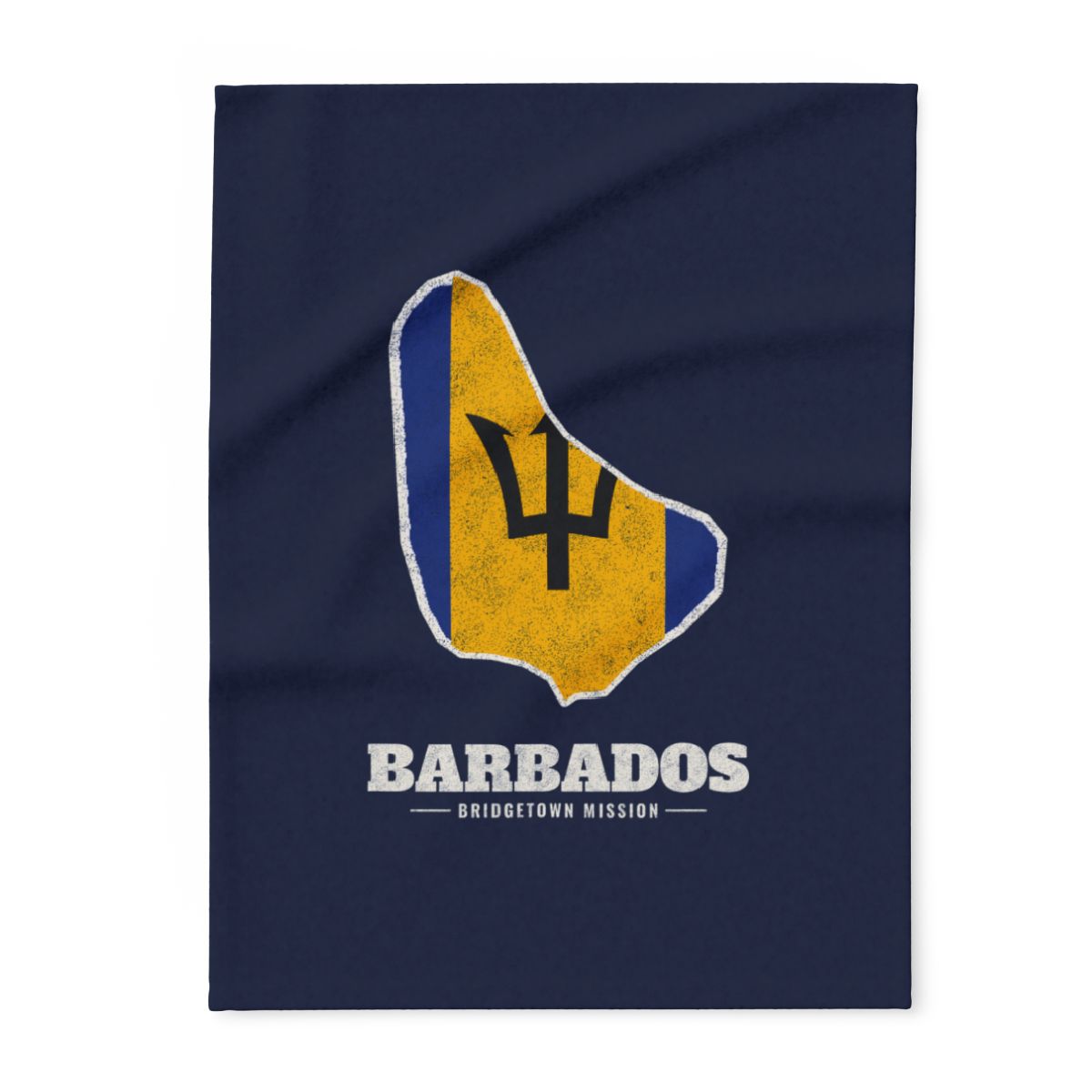 Barbados Bridgetown Mission flag map fleece blanket by Weak Things