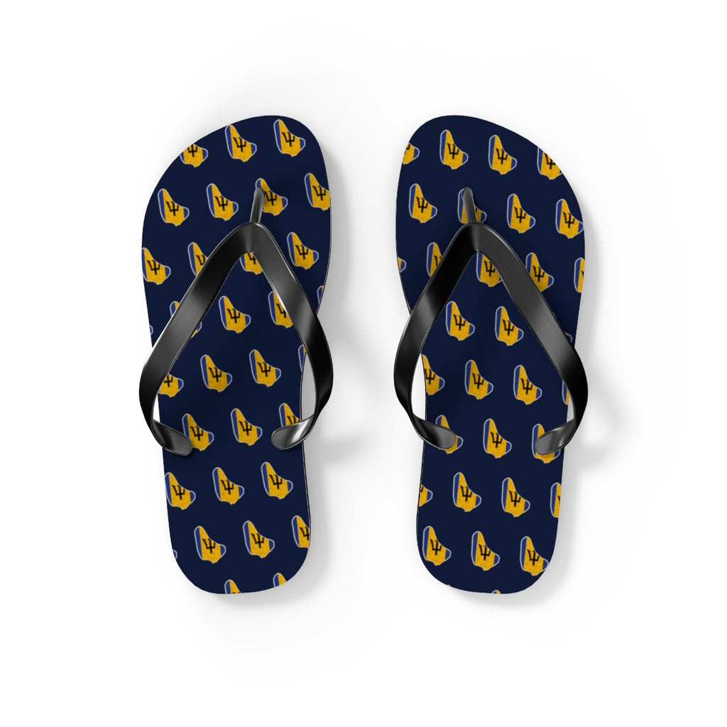 Barbados Mission flag map flip flops by Weak Things view 2