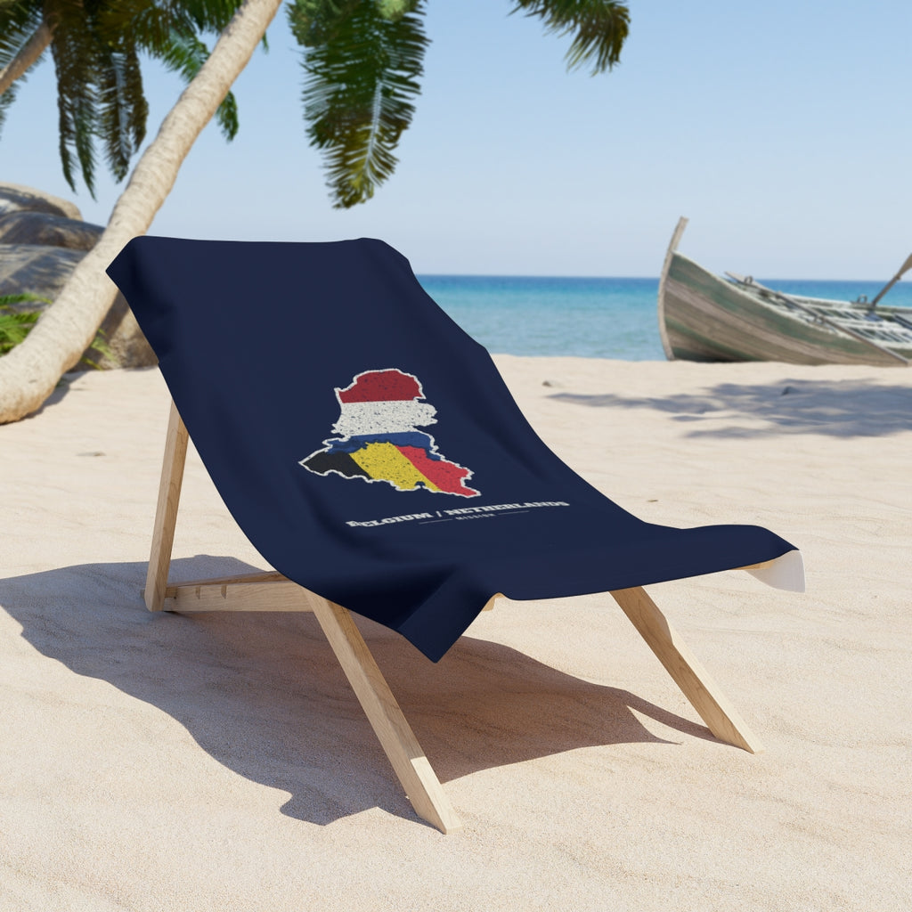 Belgium/Netherlands Mission flag map beach towel by Weak Things