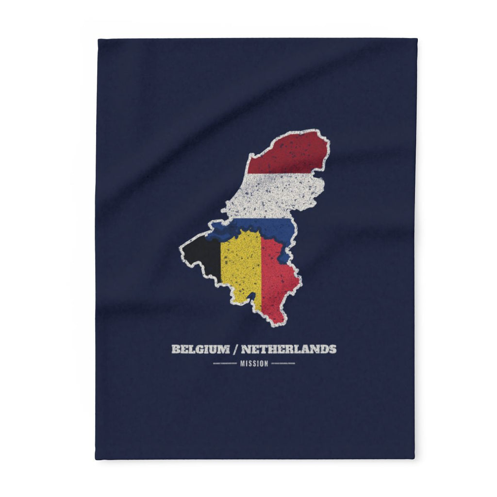 Belgium/Netherlands Mission flag map fleece blanket by Weak Things