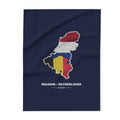 Belgium/Netherlands Mission flag map fleece blanket by Weak Things