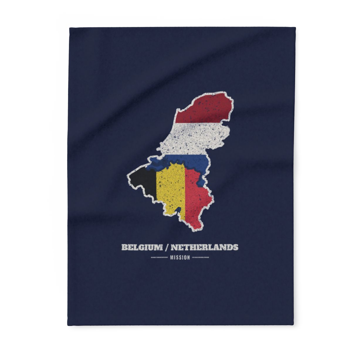 Belgium/Netherlands Mission flag map fleece blanket by Weak Things