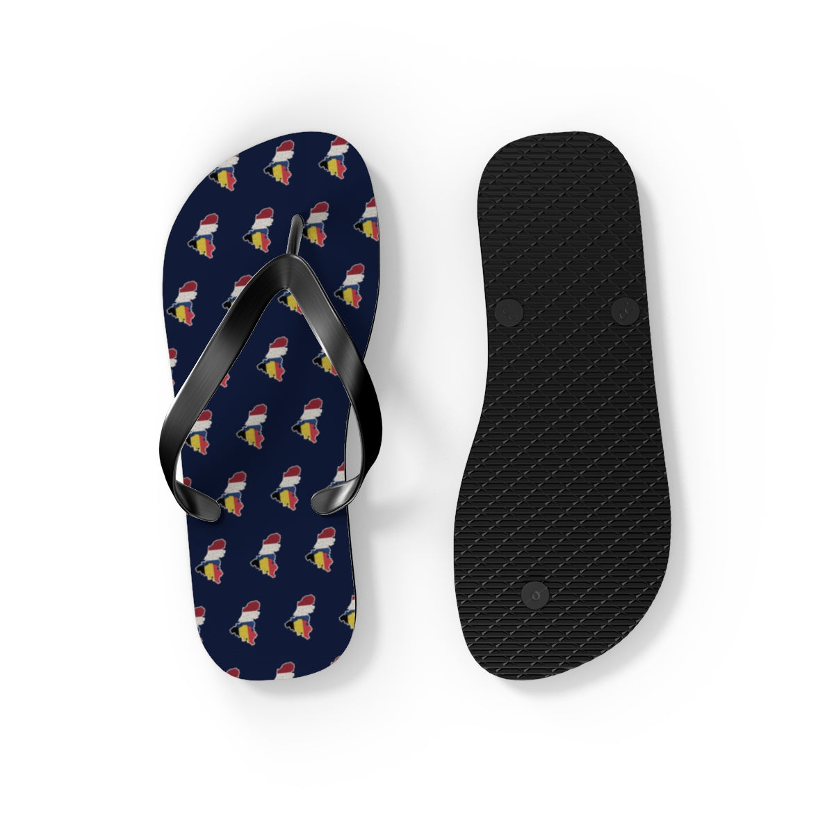 Belgium/Netherlands Mission flag map flip flops by Weak Things view 4