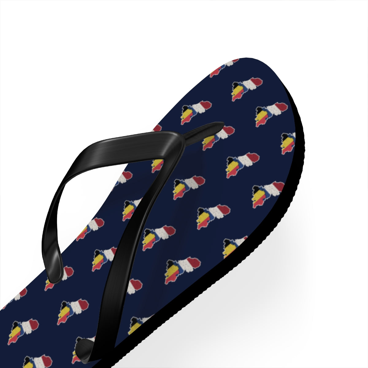 Belgium/Netherlands Mission flag map flip flops by Weak Things view 3