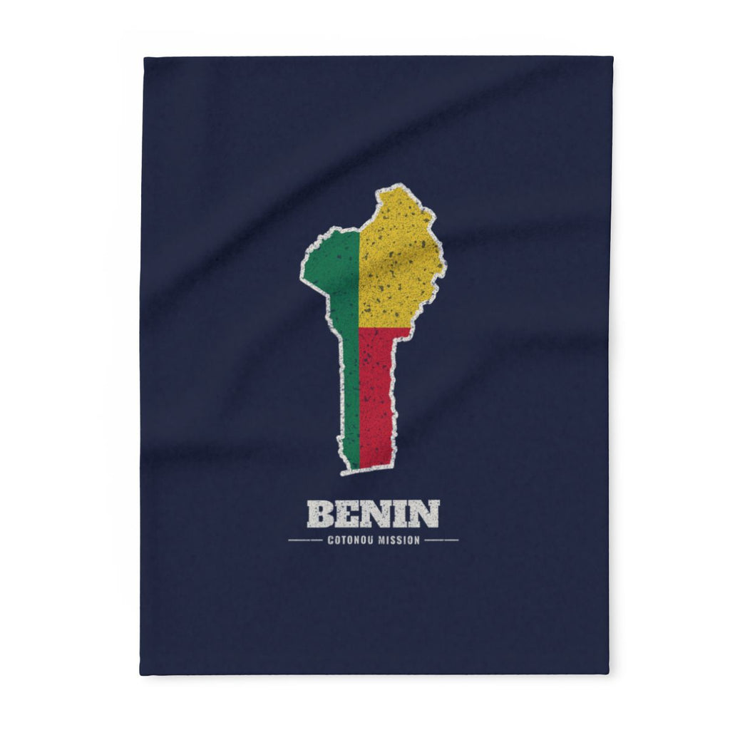 Benin Cotonou Mission flag map fleece blanket by Weak Things