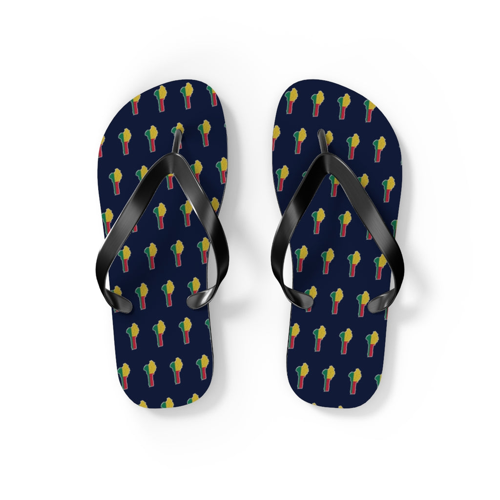 Benin Mission flag map flip flops by Weak Things view 2