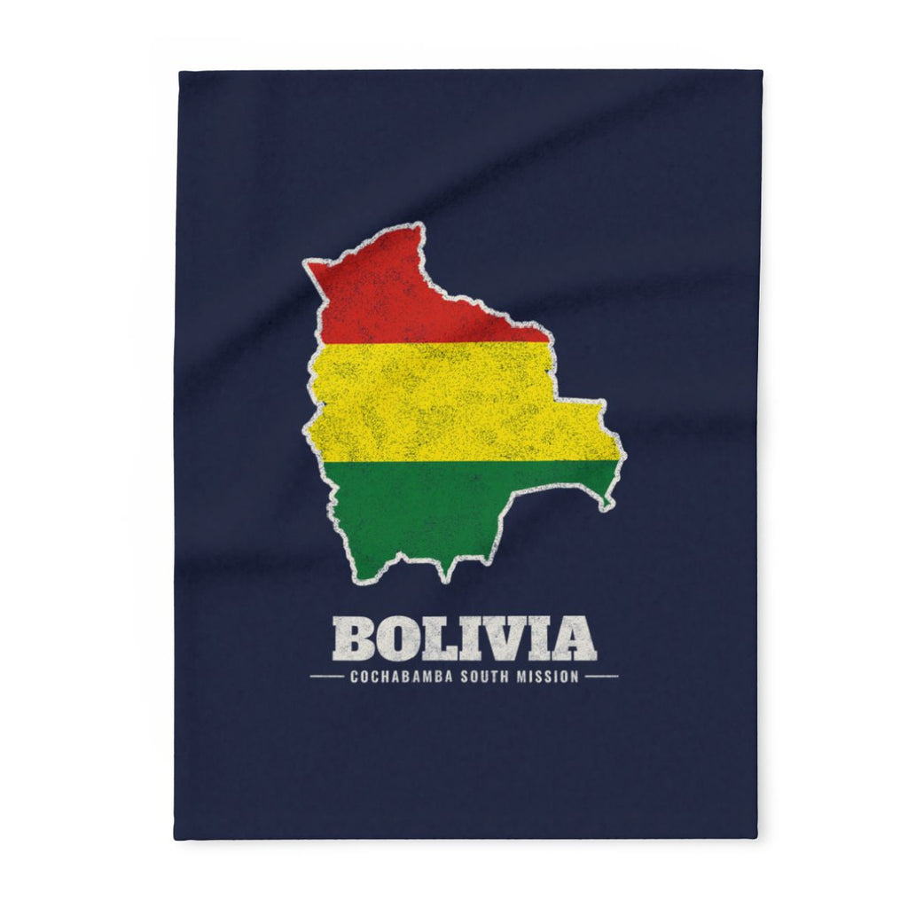 Bolivia Cochabamba South Mission flag map fleece blanket by Weak Things