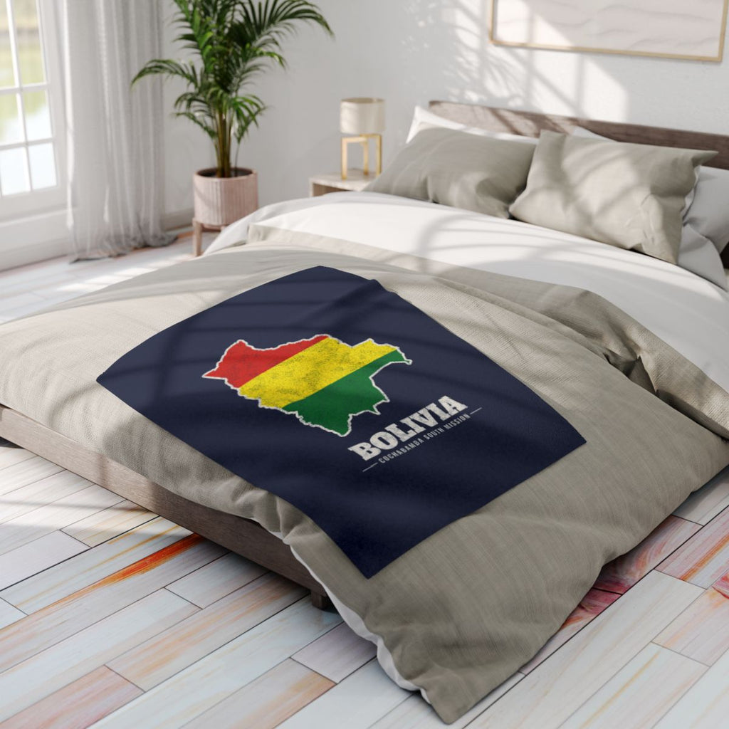Bolivia Cochabamba South Mission flag map fleece blanket by Weak Things view 4