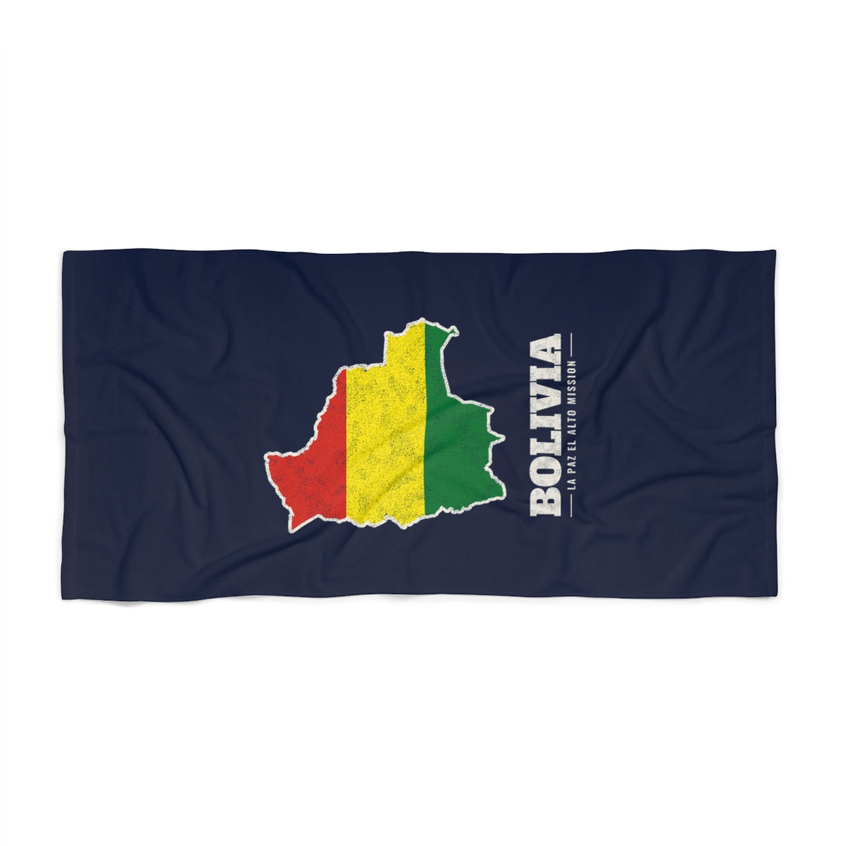 Bolivia La Paz El Alto Mission flag map beach towel by Weak Things view 2