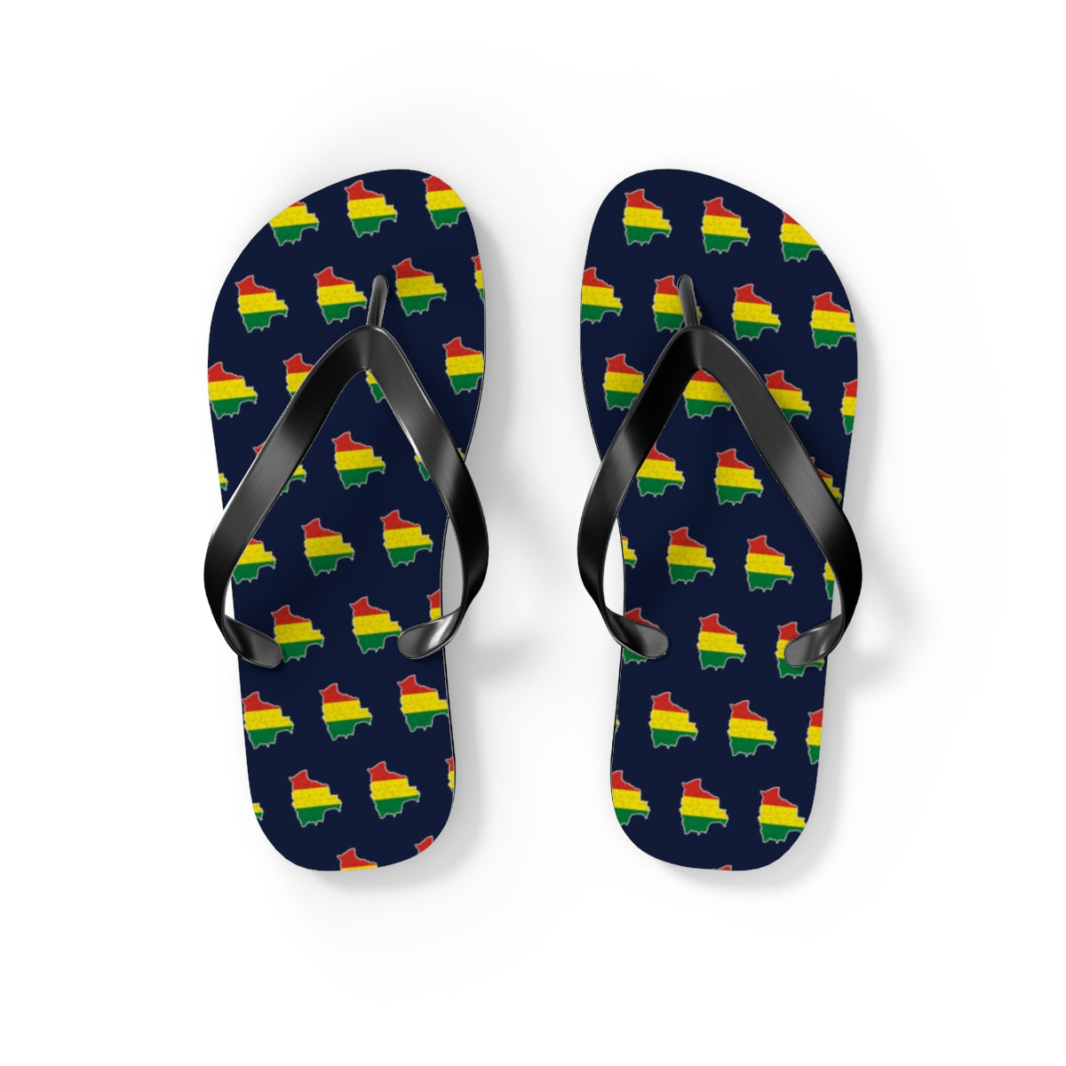 Bolivia Mission flag map flip flops by Weak Things view 2
