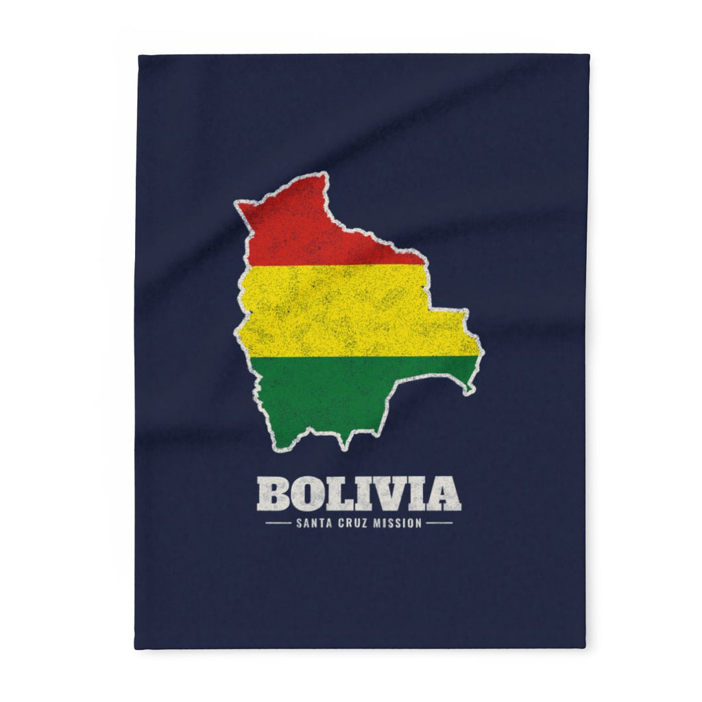 Bolivia Santa Cruz Mission flag map fleece blanket by Weak Things