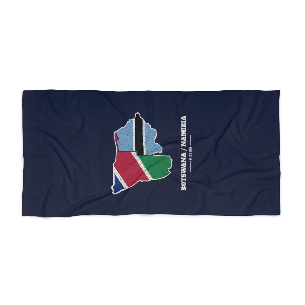 Botswana/Namibia Mission flag map beach towel by Weak Things view 2