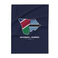 Botswana/Namibia Mission flag map fleece blanket by Weak Things