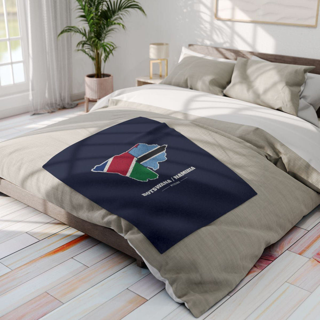 Botswana/Namibia Mission flag map fleece blanket by Weak Things view 4