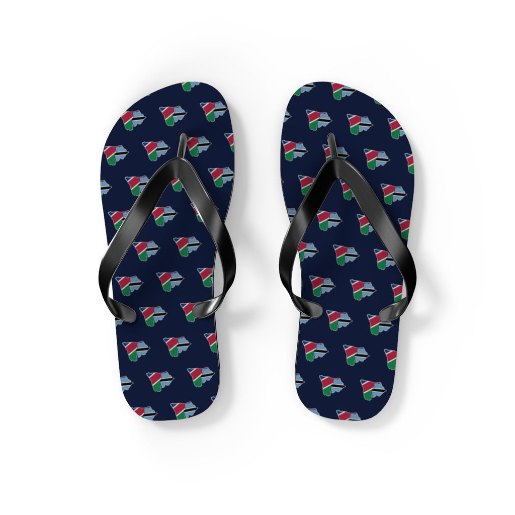 Botswana/Namibia Mission flag map flip flops by Weak Things view 2