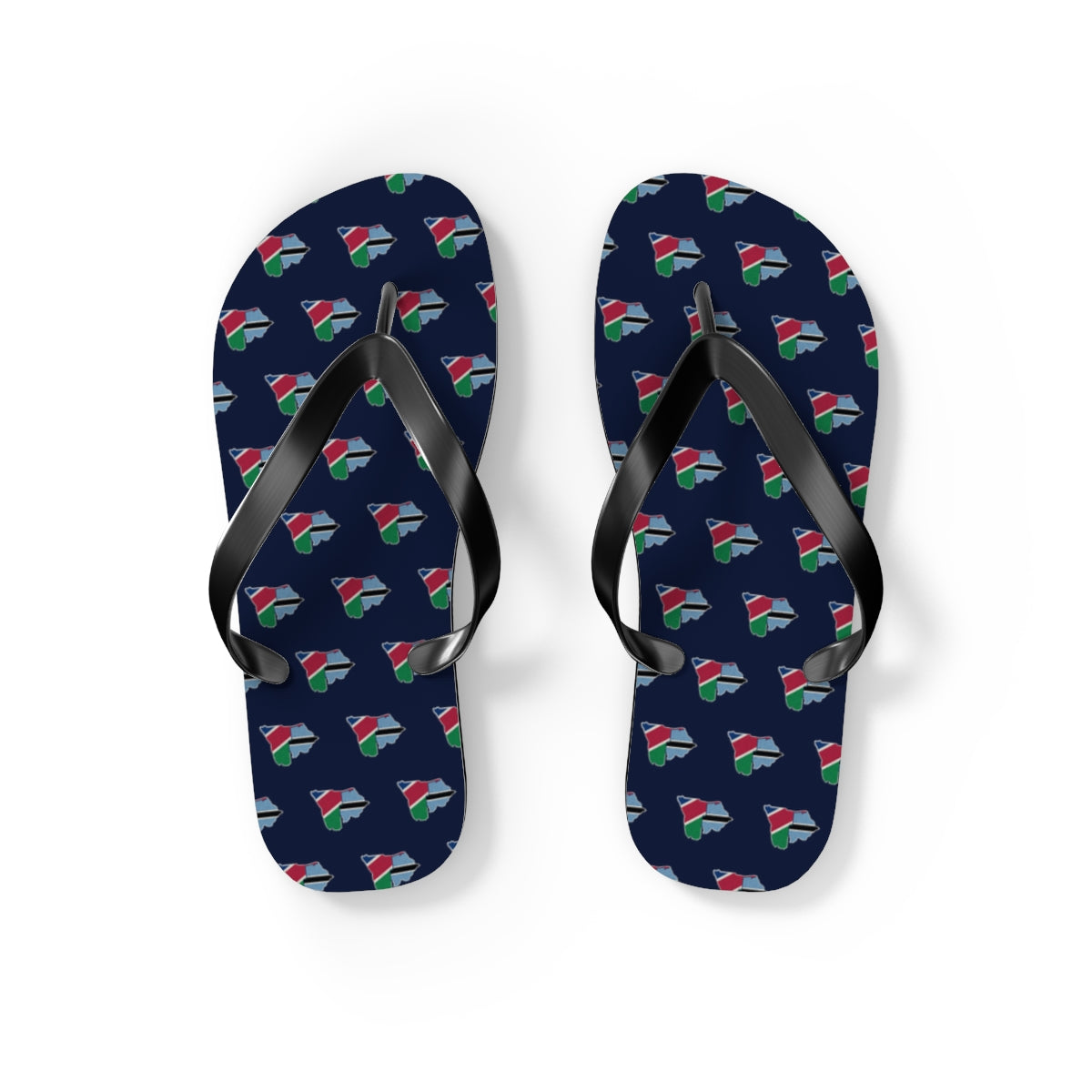 Botswana/Namibia Mission flag map flip flops by Weak Things view 2