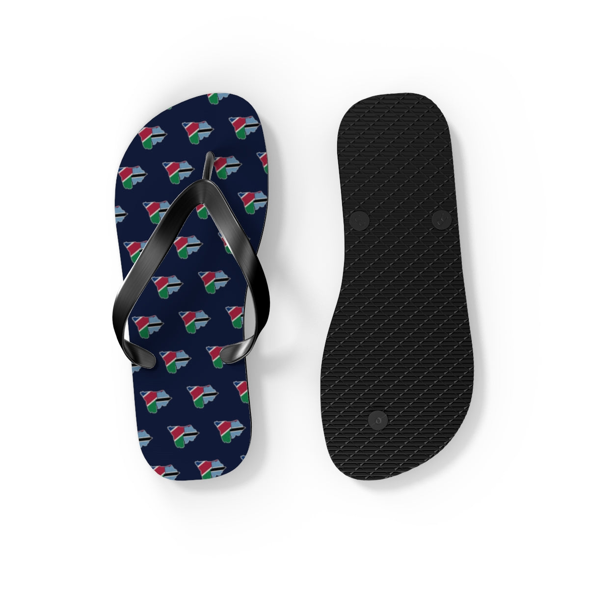 Botswana/Namibia Mission flag map flip flops by Weak Things view 4