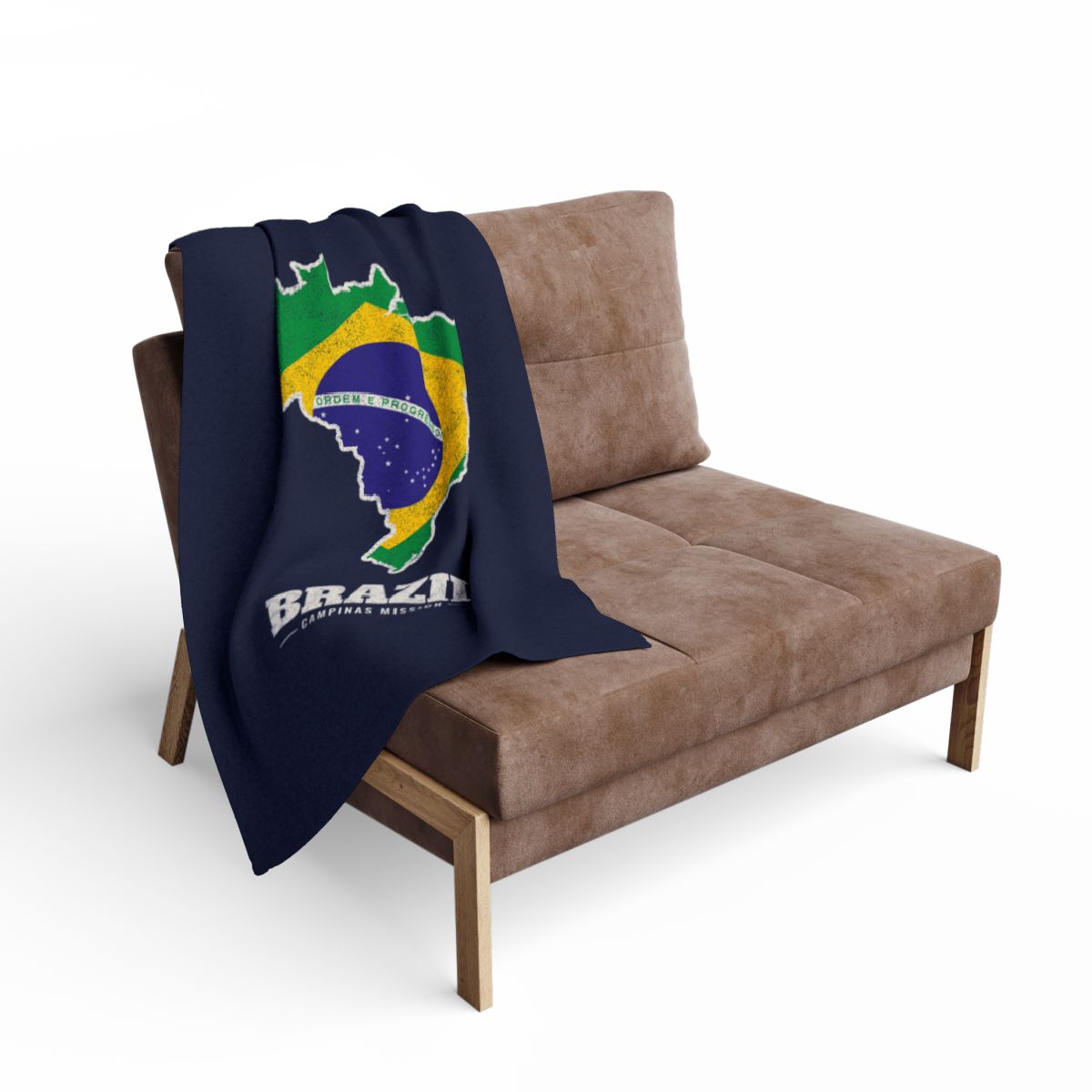 Brazil Campinas Mission flag map fleece blanket by Weak Things view 2