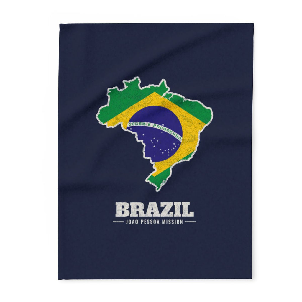Brazil Joao Pessoa Mission flag map fleece blanket by Weak Things