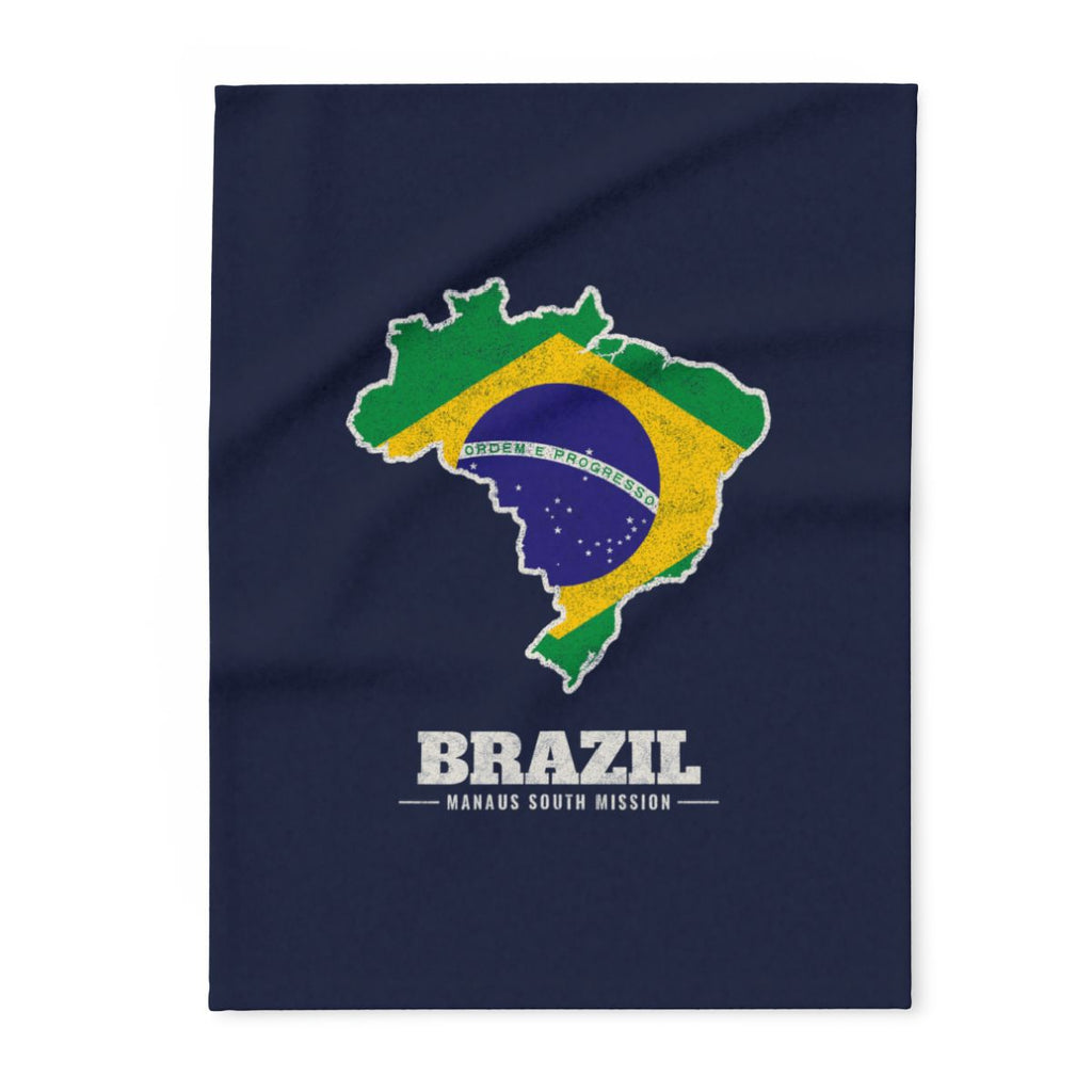 Brazil Manaus South Mission flag map fleece blanket by Weak Things