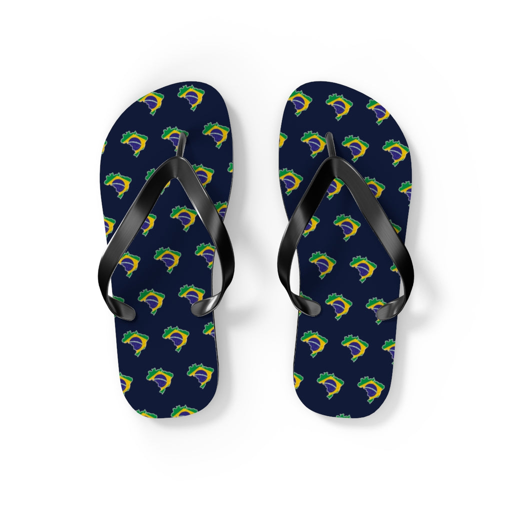 Brazil Mission flag map flip flops by Weak Things view 2