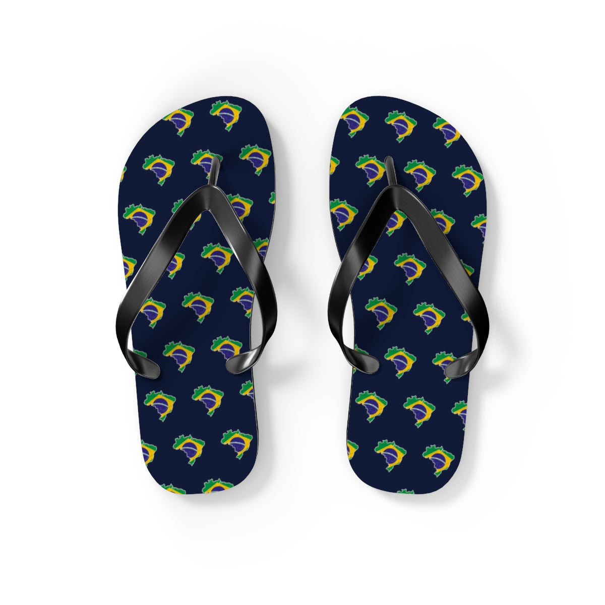 Brazil Mission flag map flip flops by Weak Things view 2