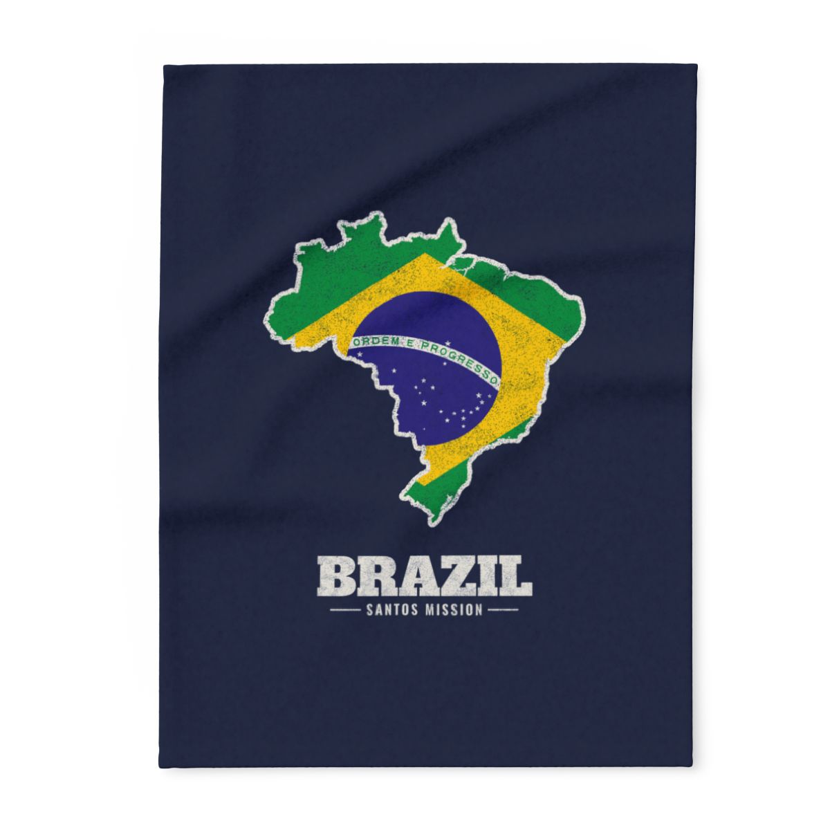 Brazil Santos Mission flag map fleece blanket by Weak Things