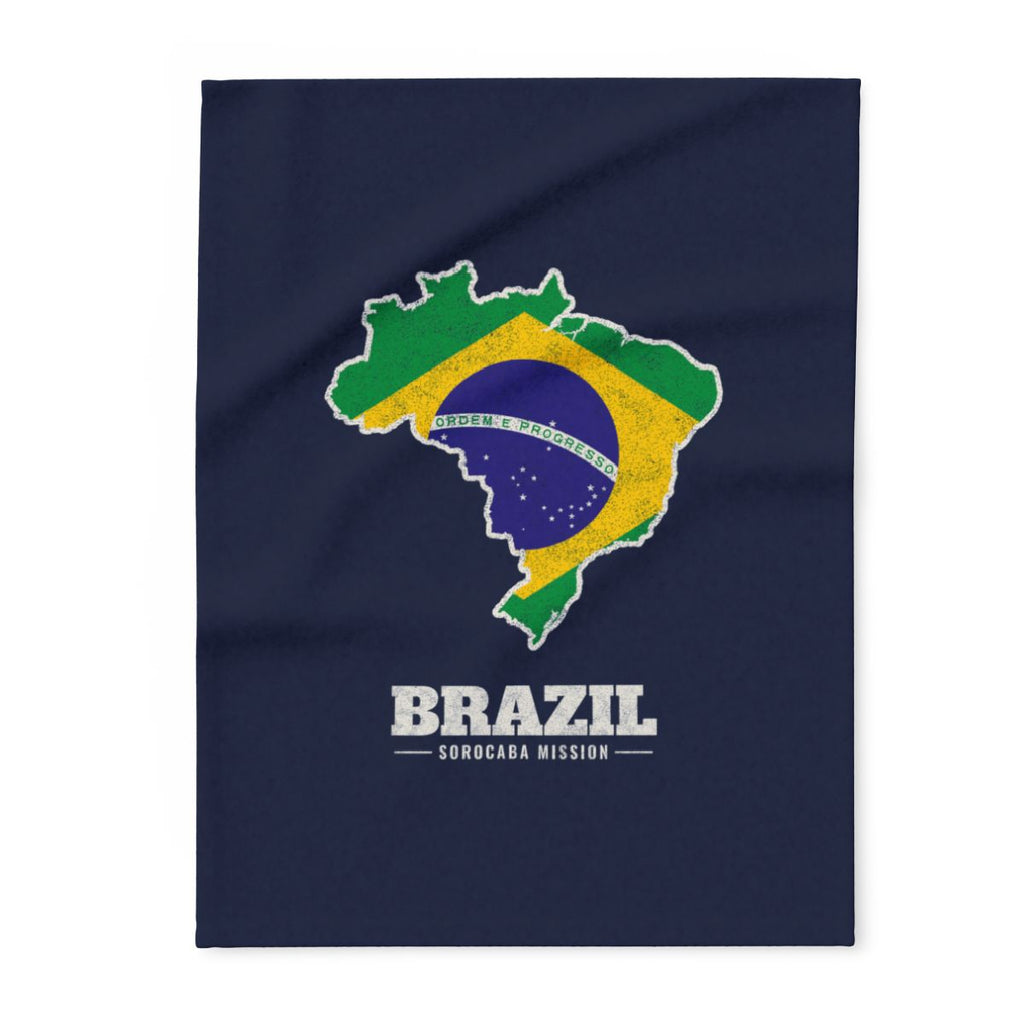 Brazil Sorocaba Mission flag map fleece blanket by Weak Things