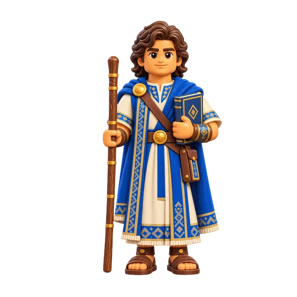 Aaron (son of Mosiah) brick figure, the design printed on this pair of socks