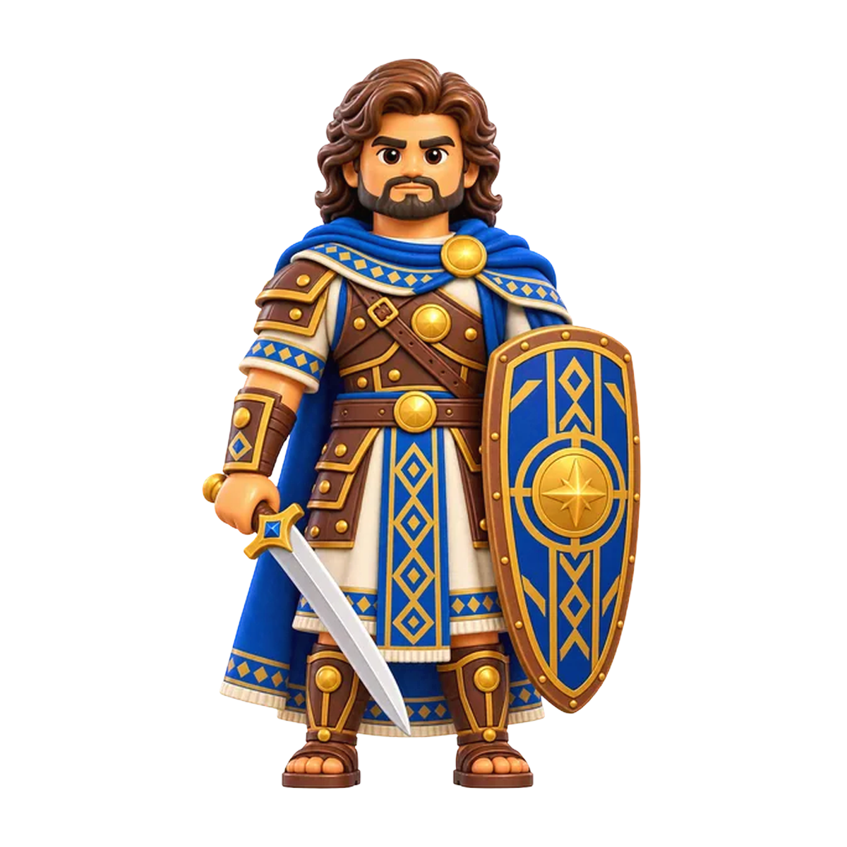 Lehi (Nephite Captain) brick figure, the design printed on this pair of socks
