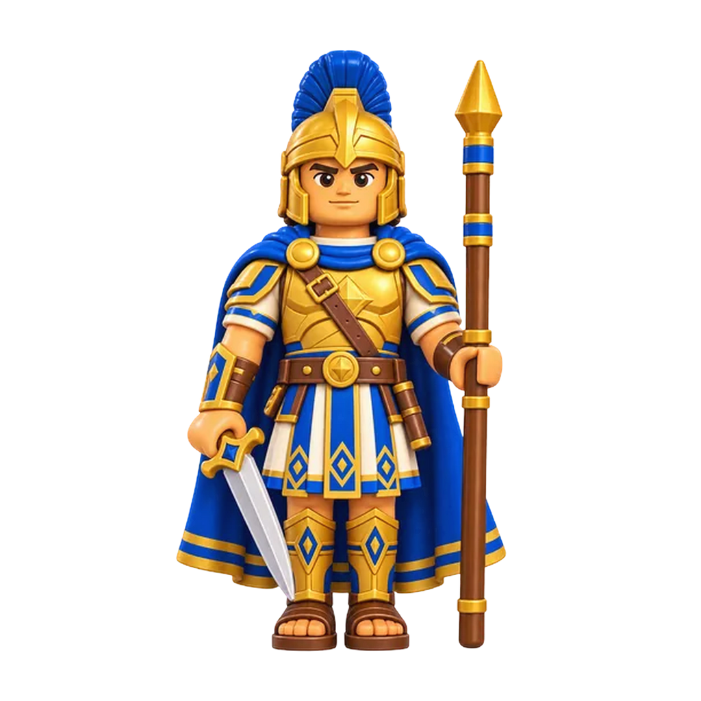 Captain Moroni brick figure, the design printed on this pair of socks