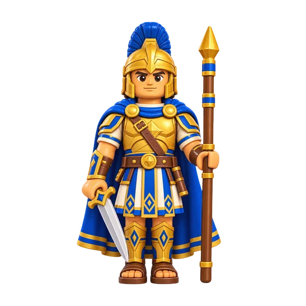Captain Moroni brick figure, the design printed on this pair of socks