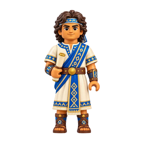 Converted Lamanites brick figure, the design printed on this pair of socks
