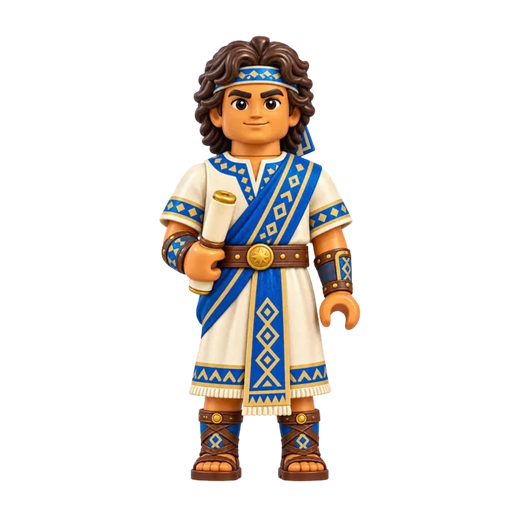 Converted Lamanites brick figure, the design printed on this tie