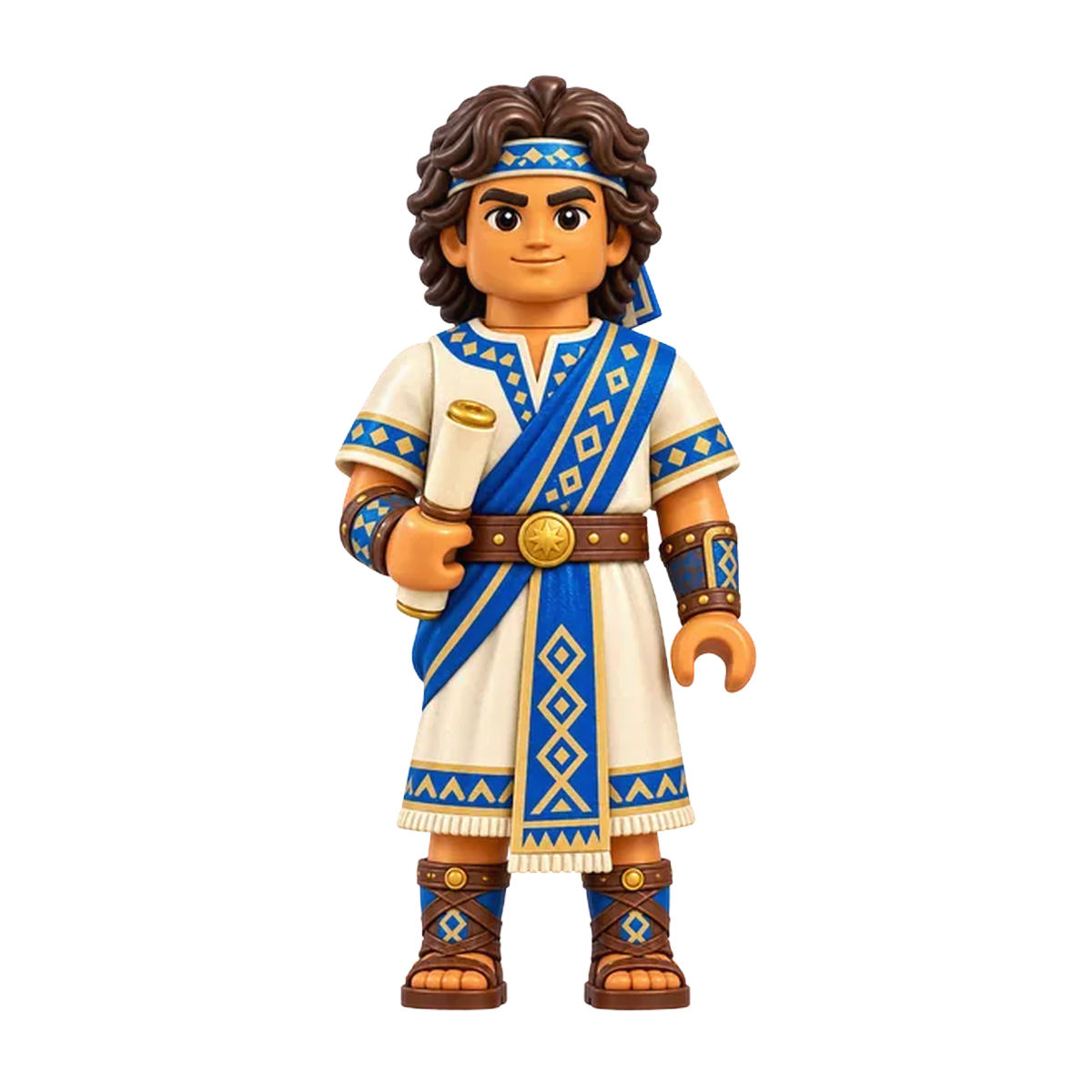 Converted Lamanites brick figure, the design printed on this tie