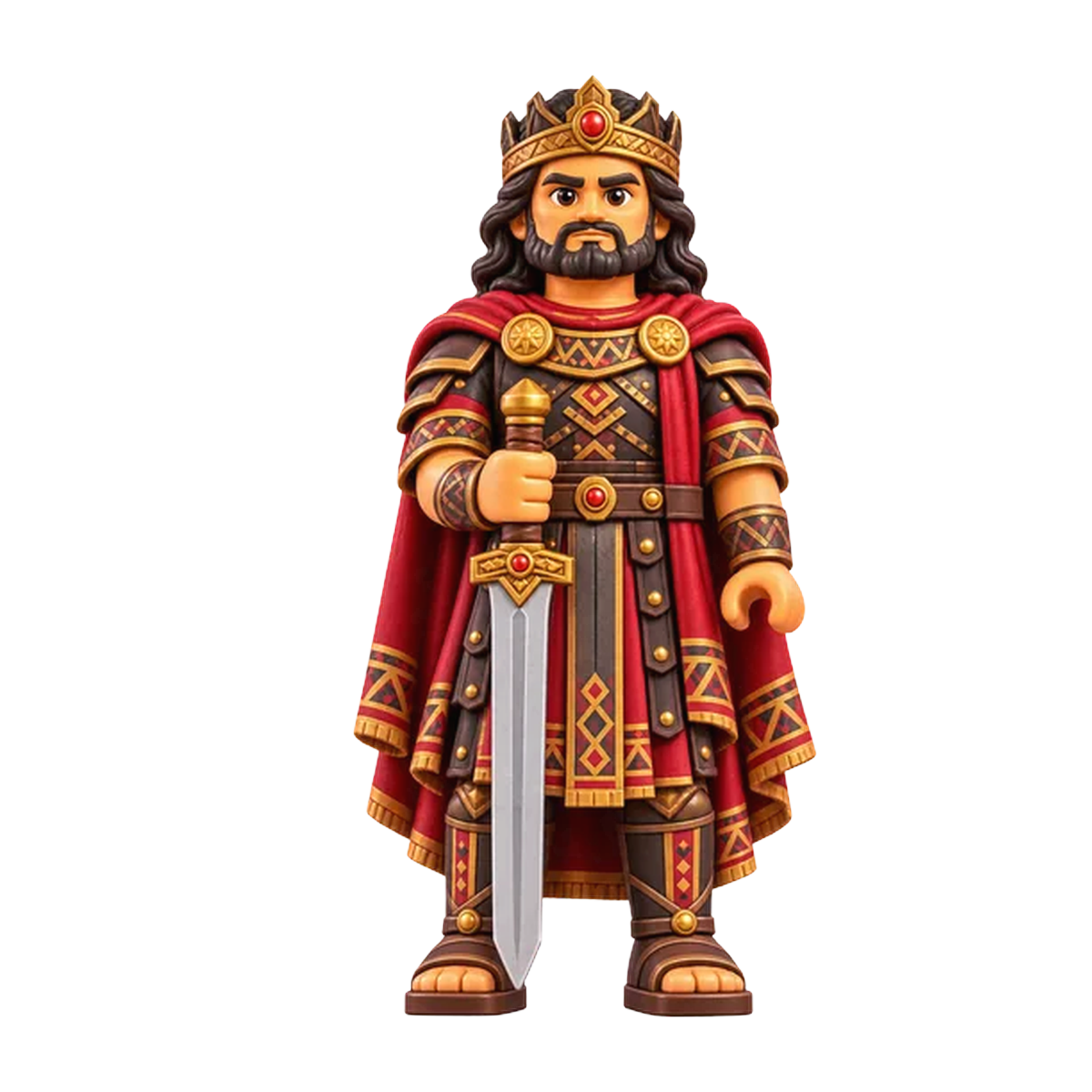Coriantumr (Jaredite King) brick figure, the design printed on this tie
