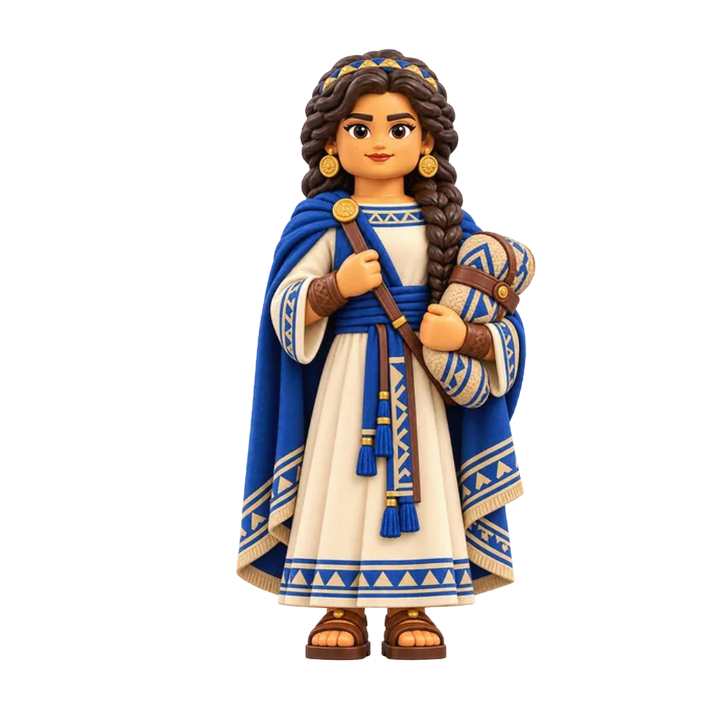 Daughter of Ishmael brick figure, the design printed on this tie