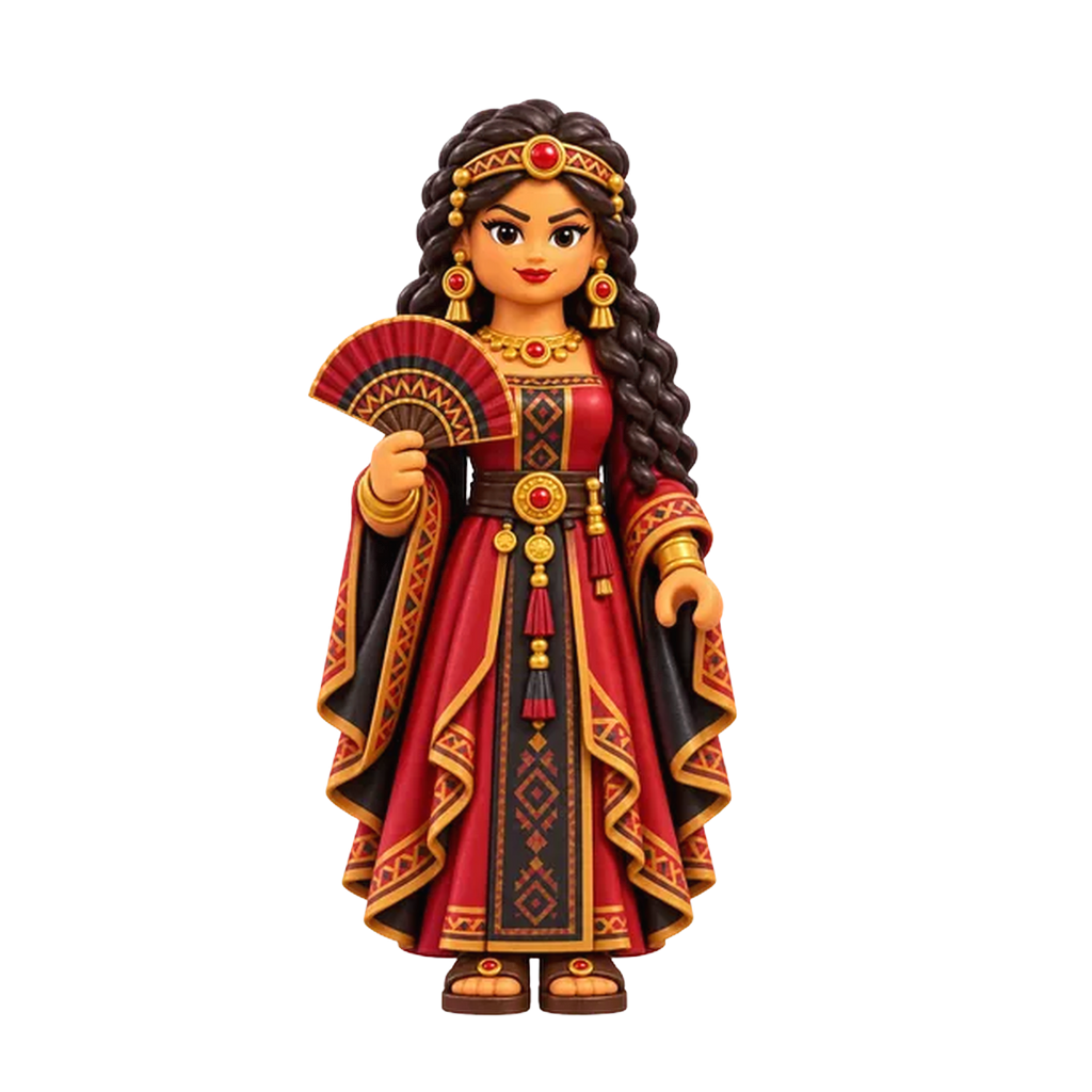 Daughter of Jared brick figure, the design printed on this tie