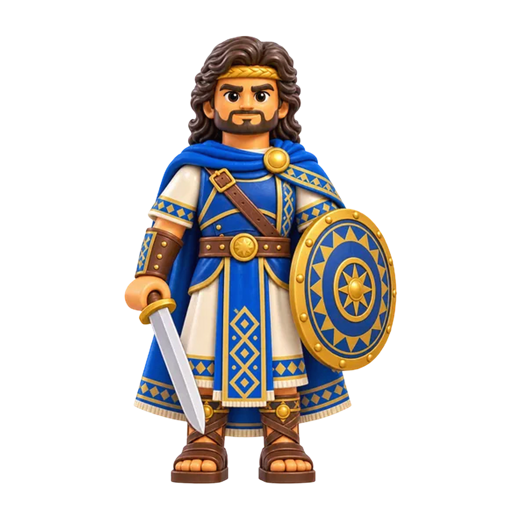 Helaman brick figure, the design printed on this tie