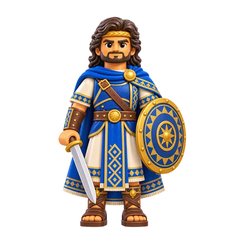 Helaman brick figure, the design printed on this tie